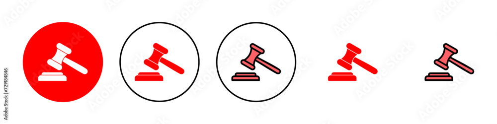 Gavel icon set illustration. judge gavel sign and symbol. law icon. auction hammer Gavel icon set illustration. judge gavel sign and symbol. law icon. auction hammer