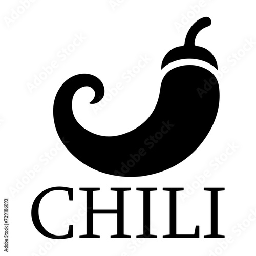 minimal chili brand logo concept black color silhouette