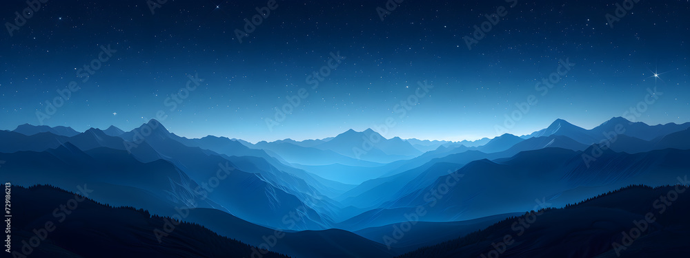 Swiss Alps blue mountain silhouettes seen from Mt Niesen during an autumn evening With copyspace for text