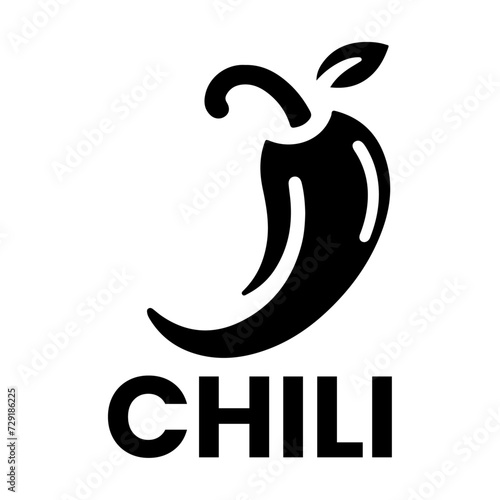 minimal chili brand logo concept black color silhouette