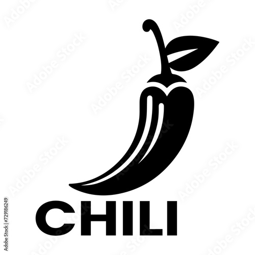 minimal chili brand logo concept black color silhouette