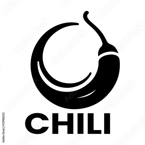 minimal chili brand logo concept black color silhouette