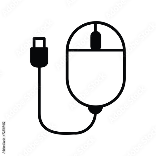 mouse clicker icon with white background vector stock illustration