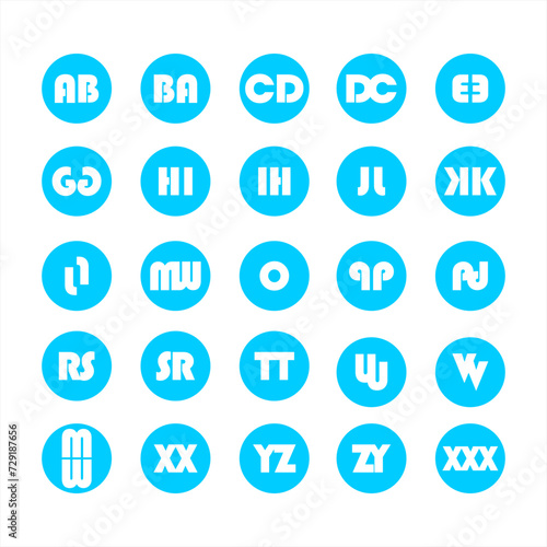 vector design collection of letter icons, symbols, app logos, social media 