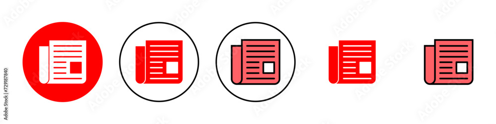Newspaper icon set illustration. news paper sign and symbolign