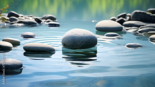 zen stones in water   stones in water 3d wallpaper 