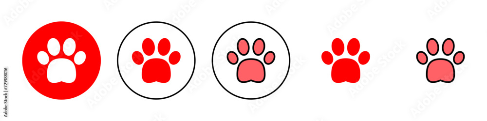 Paw icon set illustration. paw print sign and symbol. dog or cat paw Paw icon set illustration. paw print sign and symbol. dog or cat paw