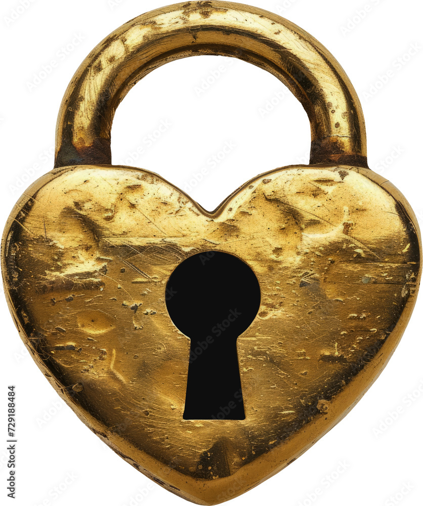 Gold heart shaped padlock transparent background PNG clipart Stock ...