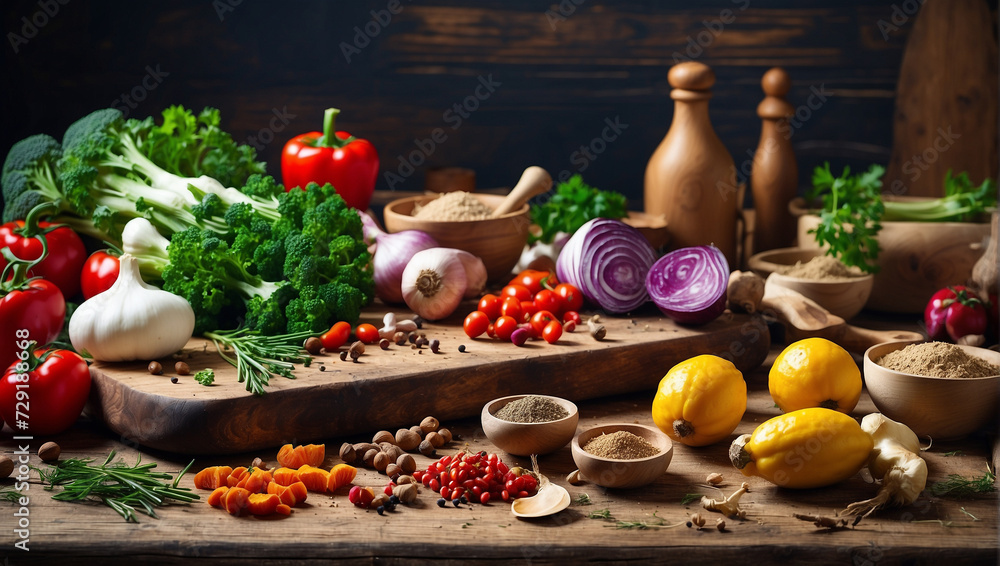 Food cooking background ingredients