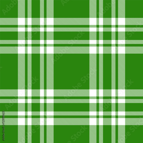 Christmas seamless pattern with green and white plaid