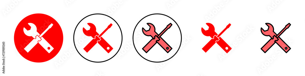 Repair tools icon set illustration. tool sign and symbol. setting icon. Wrench and screwdriver. Service Repair tools icon set illustration. tool sign and symbol. setting icon. Wrench and screwdriver. Service