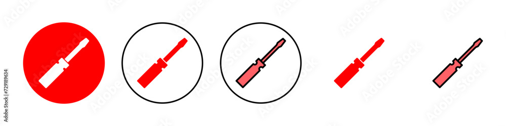 Screwdriver icon set illustration. tools sign and symbol Screwdriver icon set illustration. tools sign and symbol