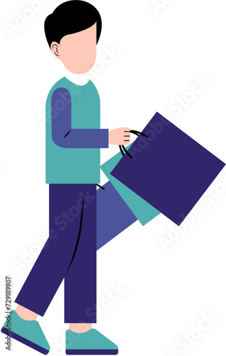 A Man Holding Shopping Bag