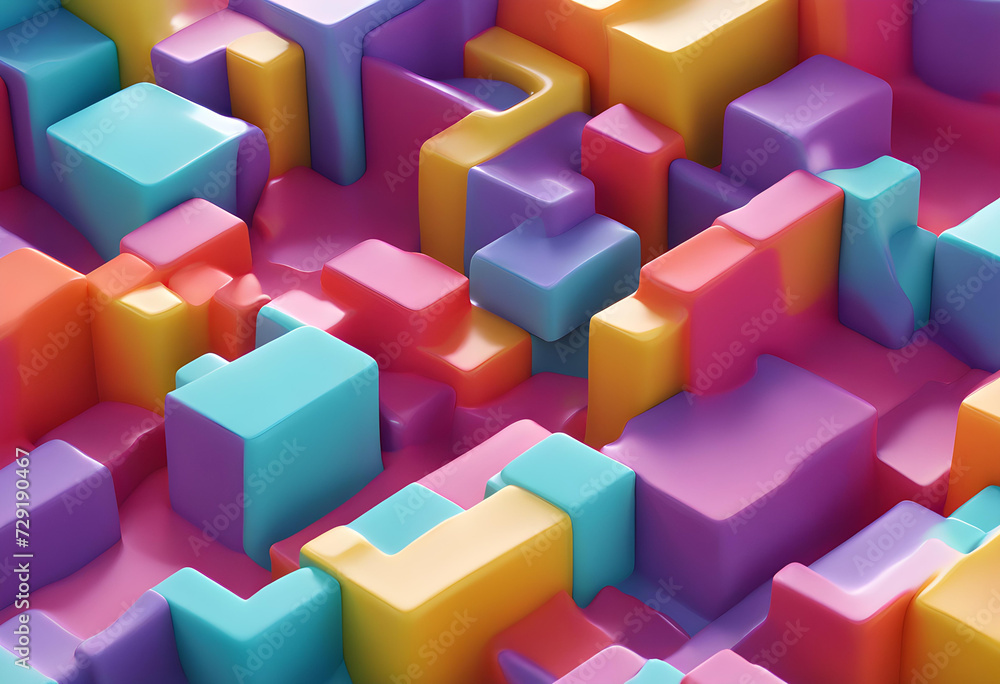 abstract colorful 3d shape, abstract colorful 3d shape,