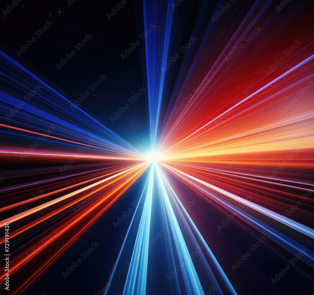 Futuristic speed motion with blue and red rays of light abstract background Futuristic speed motion with blue and red rays of light abstract background