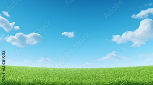 green grass and blue sky,, green field and blue sky