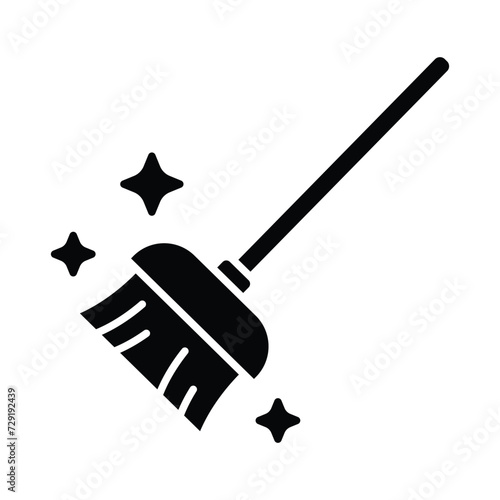 Broom icon vector on trendy design