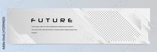 Modern abstract technology linkedin banner template	