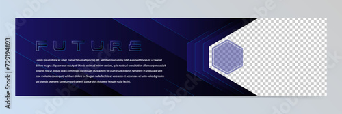 Modern abstract technology linkedin banner template	