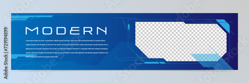 Modern abstract technology linkedin banner template	