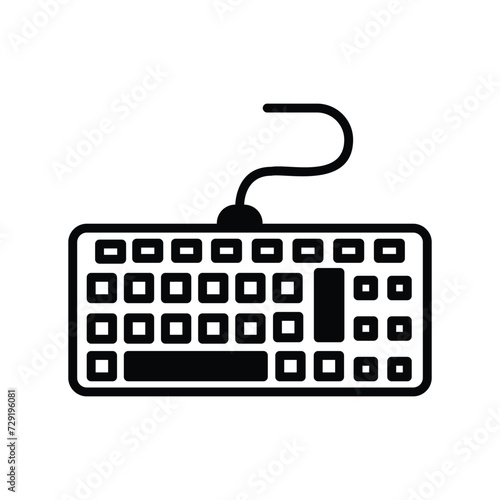 keyboard icon with white background vector stock illustration