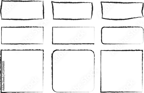 grunge and hand drawn rectangle frames
