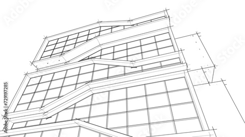 architectural drawing vector 3d rendering