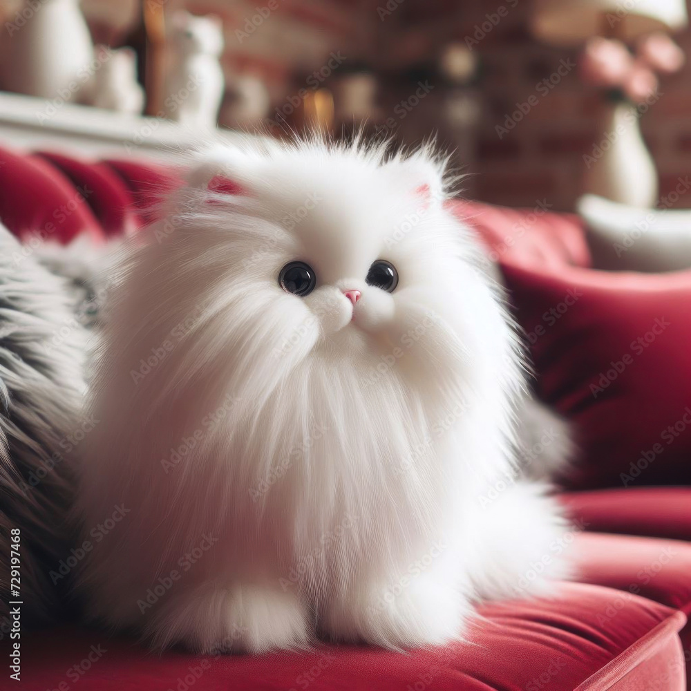 Fluffy cats watching TV on the sofa at home Fluffy cats watching TV on the sofa at home