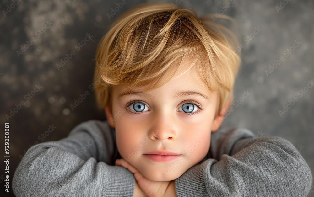 Young Boy With Blonde Hair and Blue Eyes Young Boy With Blonde Hair and Blue Eyes