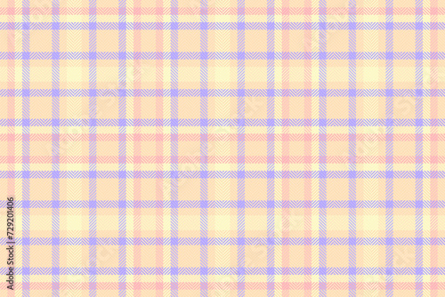Scrapbooking pattern textile texture, mosaic plaid vector seamless. Straight background fabric tartan check in light and peach puff colors.