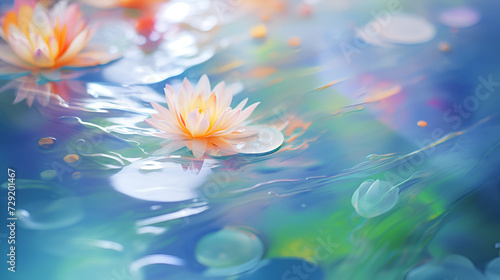 lotus flower and water,, flower and water 3d view