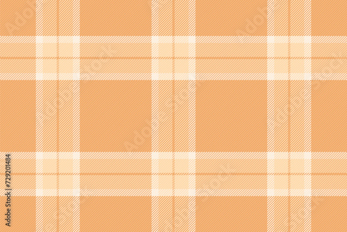 Checker vector texture fabric, linear background check seamless. Many textile plaid pattern tartan in orange and sandy brown colors.