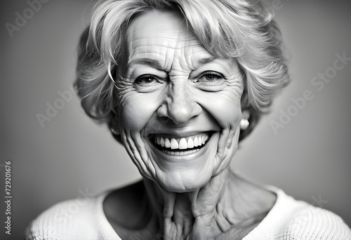 Portrait of a happy senior woman smiling