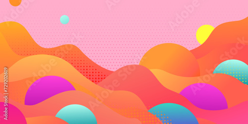 Abstract pattern background. Vector creative pattern texture. Color wave template presentation design with yellow line and blue dots.