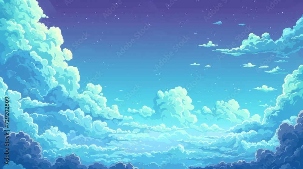2d pixel sky, mobile game background Stock Illustration | Adobe Stock