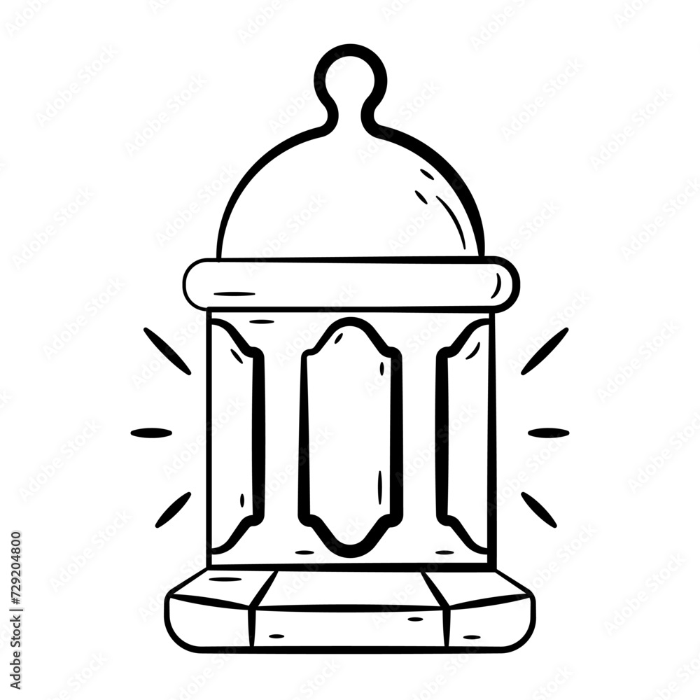 Hand Drawn Icon of Lantern..Outline Doodle Islamic Icon Collections Hand Drawn Icon of Lantern..Outline Doodle Islamic Icon Collections