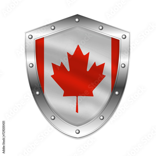 Canada flag on shield vector illustration