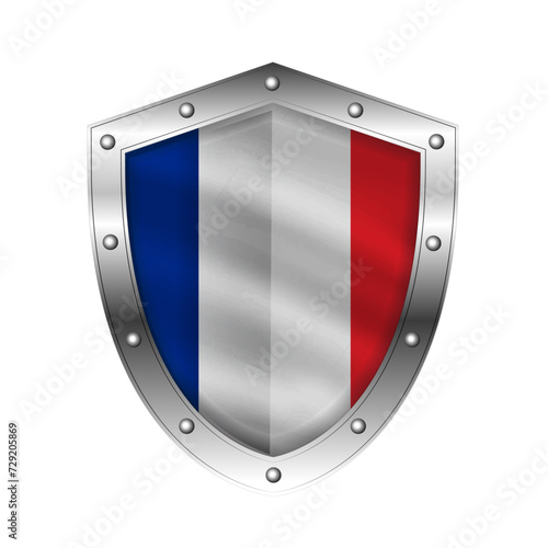 France flag on shield vector illustration