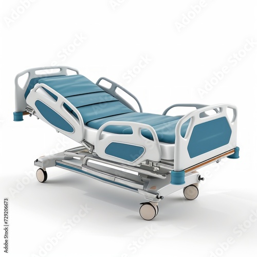 Hospital bed isolated on white background