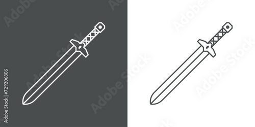 Espada vikinga. Silueta de espada medieval