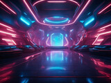 Futuristic background with neon lights 