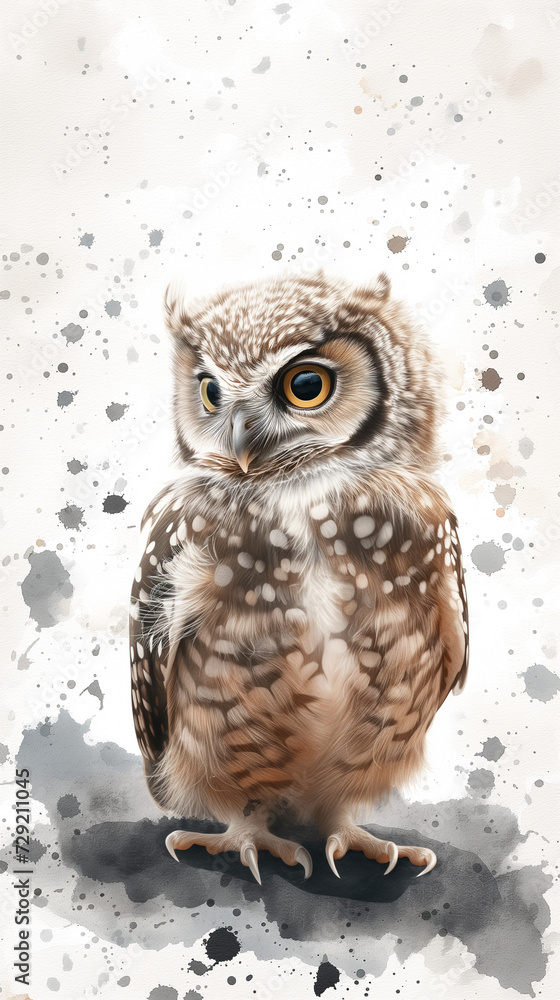 Obraz premium illustration of an owl in watercolor