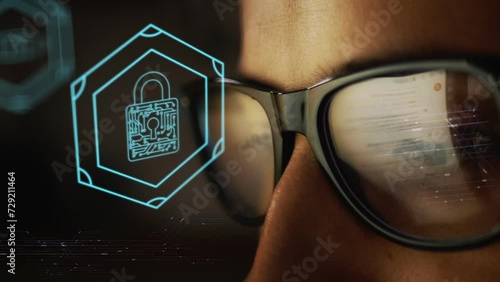 Cg footage visualizing the protection and accumulation of information in the modern world