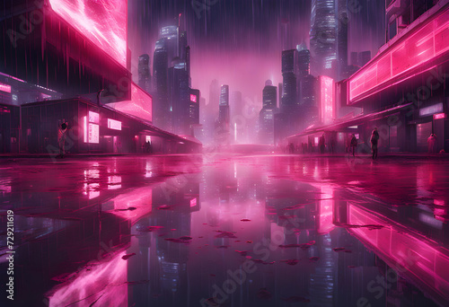 a city scape of a futuristic city at night © Hassan Rehman