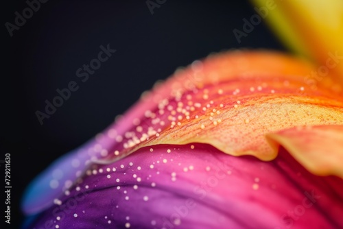 macro shot of pollen grains on a vibrant flower petal