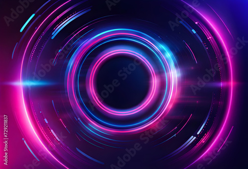 Abstract technology futuristic neon circle
