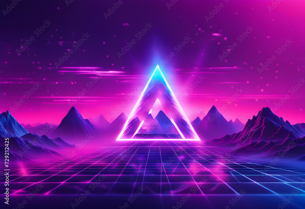 Synthwave vaporwave retrowave cyber landscape Synthwave vaporwave retrowave cyber landscape