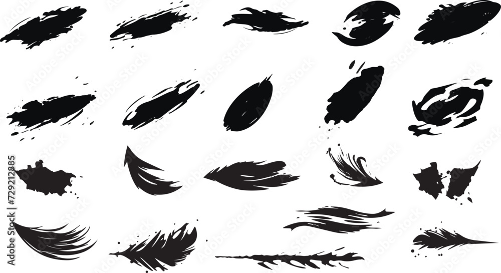 Fototapeta premium Set of paint brush vector icon 