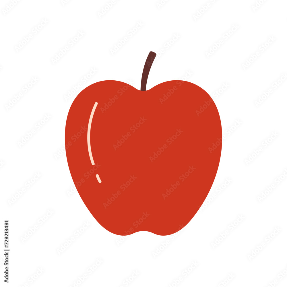 Red apple, simple fresh ripe fruit and harvest from farm garden vector illustration Red apple, simple fresh ripe fruit and harvest from farm garden vector illustration