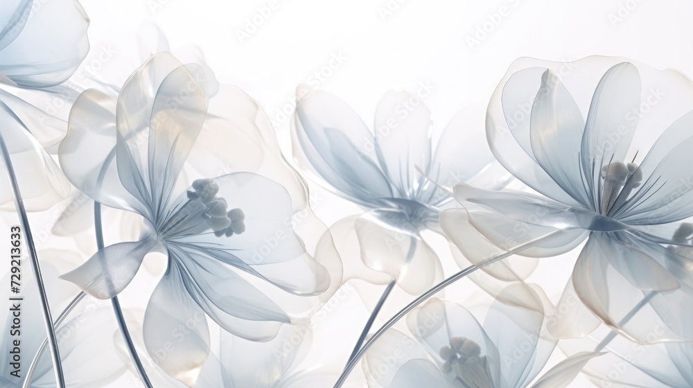 Close-Up of Light Blue Flowers on a White Background. Wallpaper. Close-Up of Light Blue Flowers on a White Background. Wallpaper.